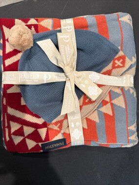 Pendleton Knit Baby Blanket + Beanie Set Canyonlands Desert Pattern Southwestern